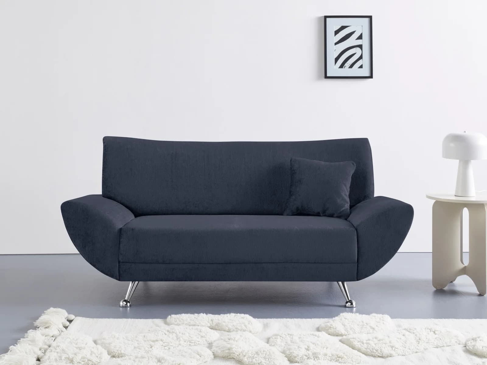 Home Affaire 2-Sitzer Sofa Saltare Dunkelblau Metallfüße