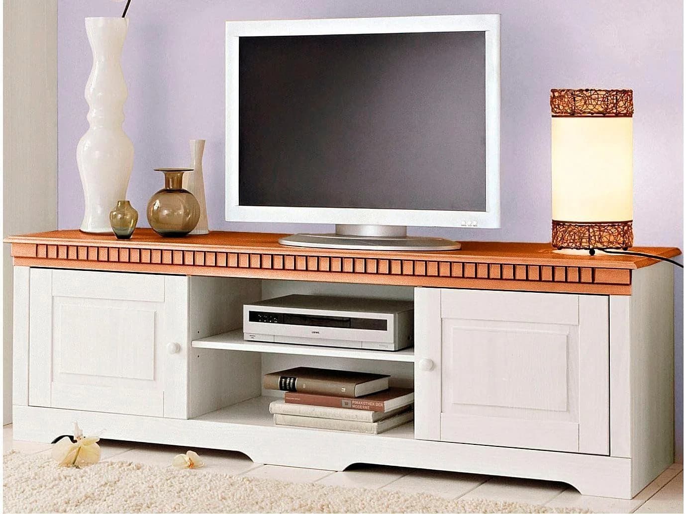 OTTO home Lowboard Lisa Massivholz Landhausstil Weiß