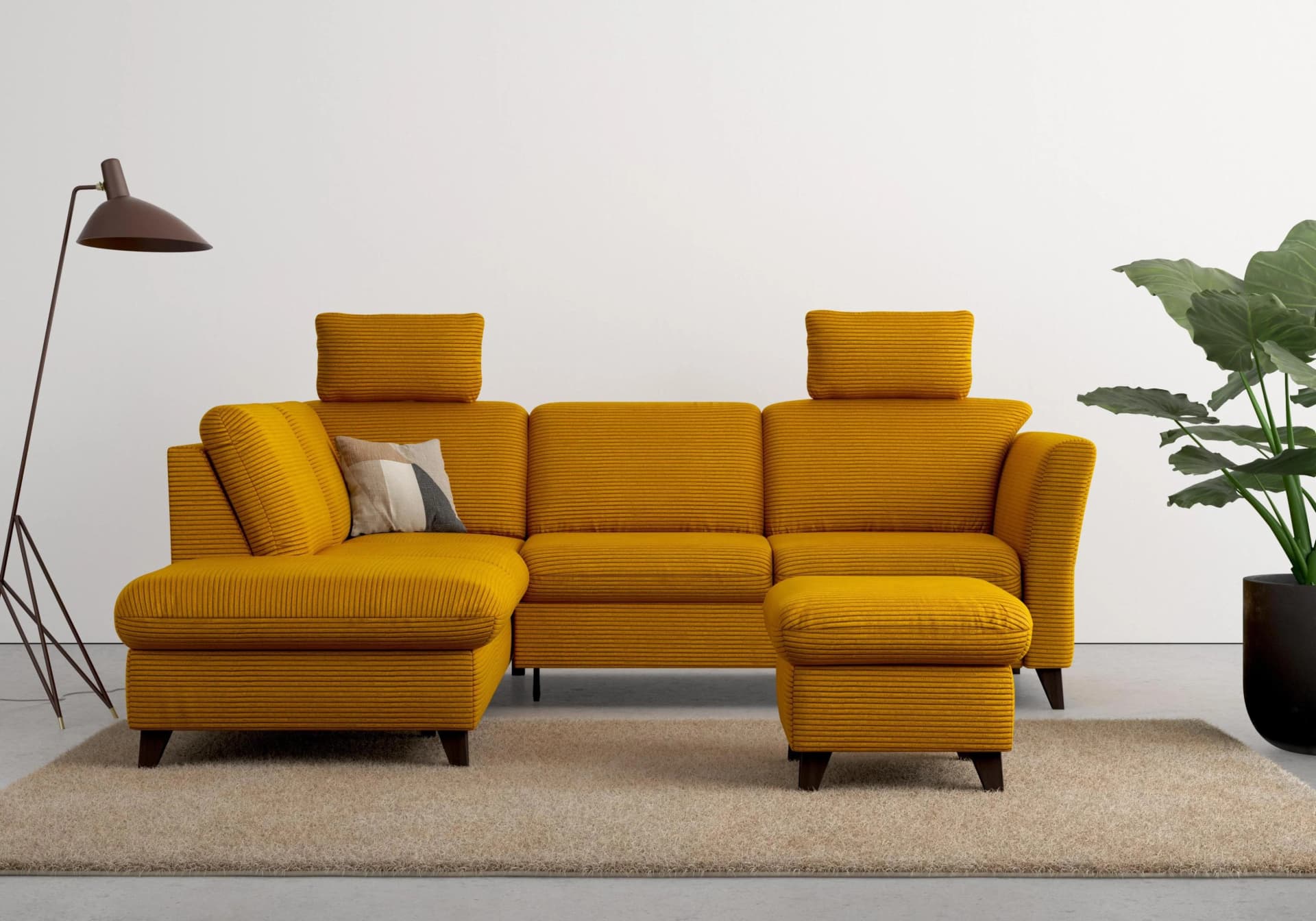Home Affaire Ecksofa Trelleborg L-Form Gelb mit Bettfunktion