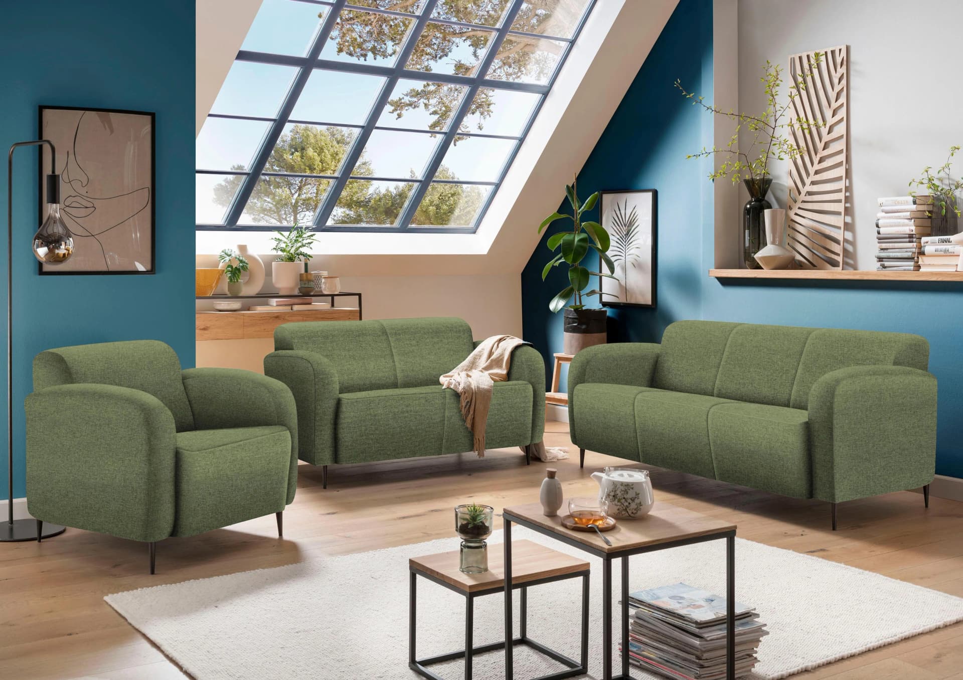 Cocktailsessel HOME AFFAIRE Marone Grün Polyester