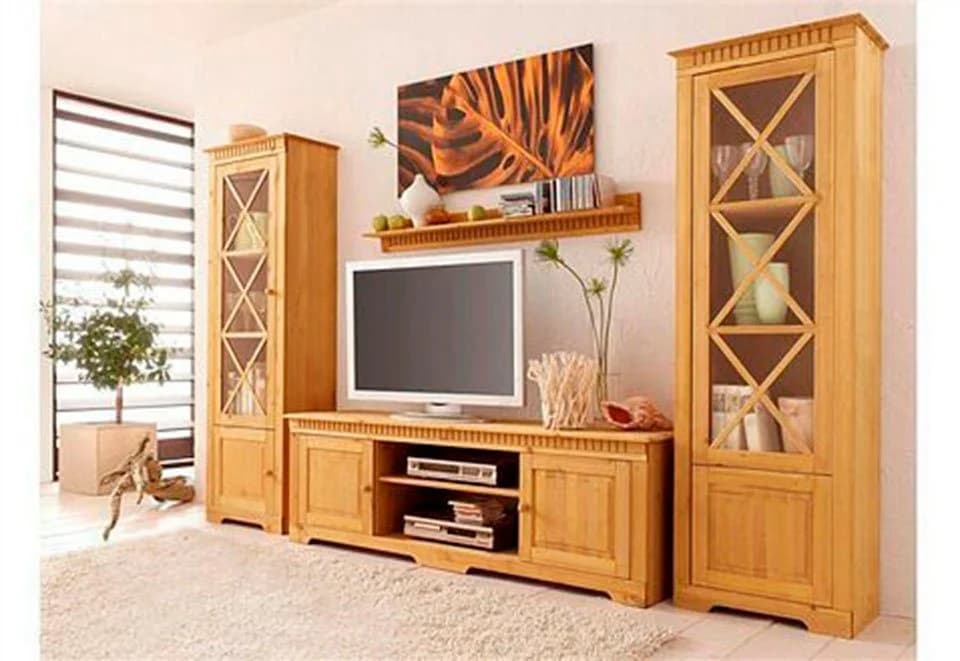 OTTO HOME Wohnwand Lisa 3-teilig Massivholz Kiefer Beige