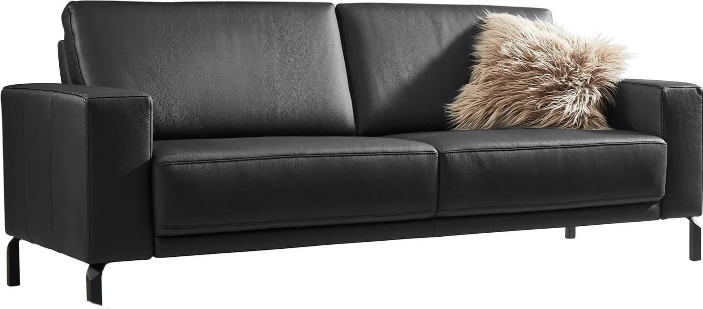 HOME AFFAIRE Apiro 2-Sitzer Sofa Schwarz Dickleder