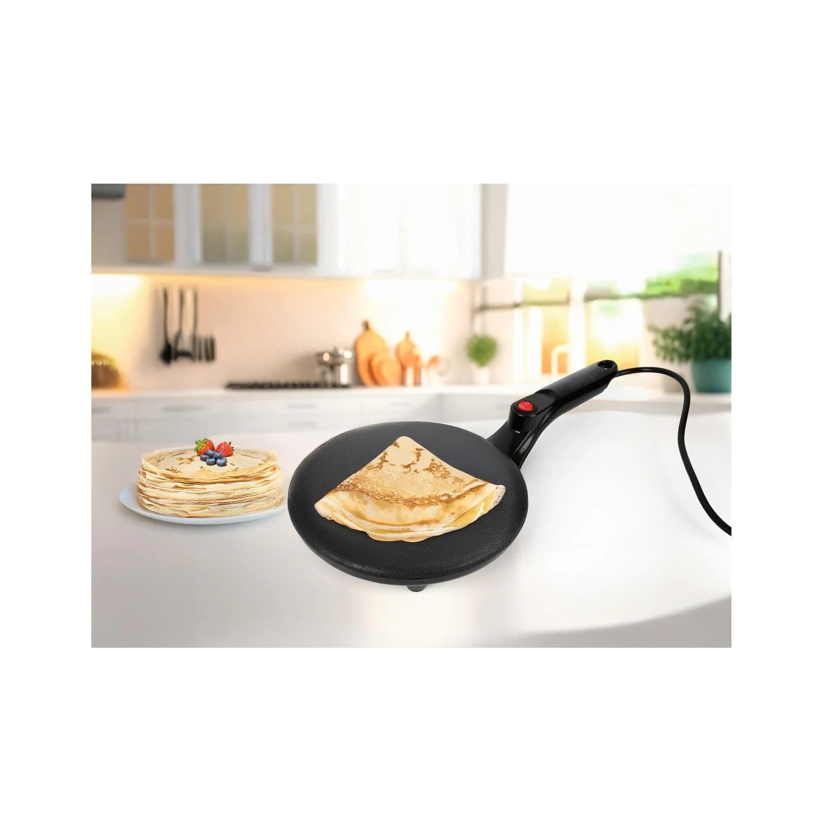 GOURMETmaxx Crêpe Maker 750W Schwarz mit Antihaftbeschichtung