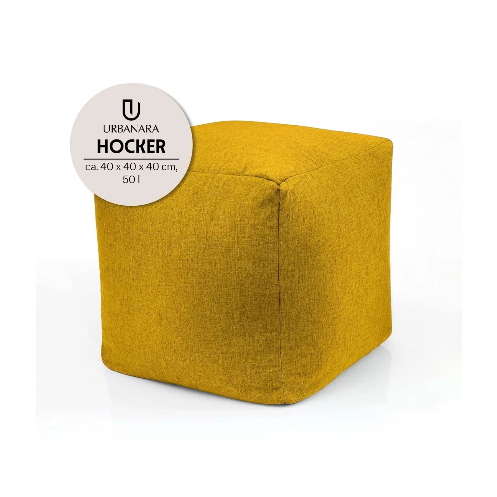 URBANARA Sitzsack-Hocker 85l Senfgelb