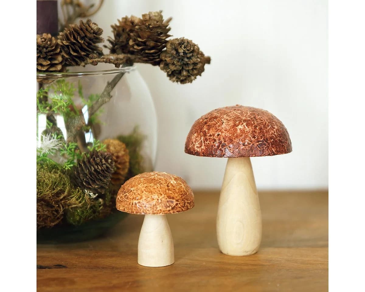Florists Products Holzpilze Streudeko Herbstdeko Natur Braun 8er Set