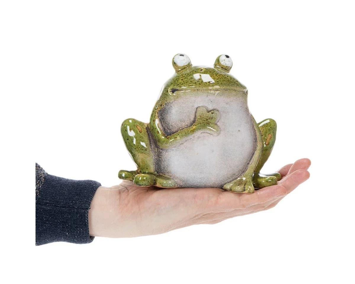 Viana Dekofigur Frosch aus Keramik im Vintage-Stil