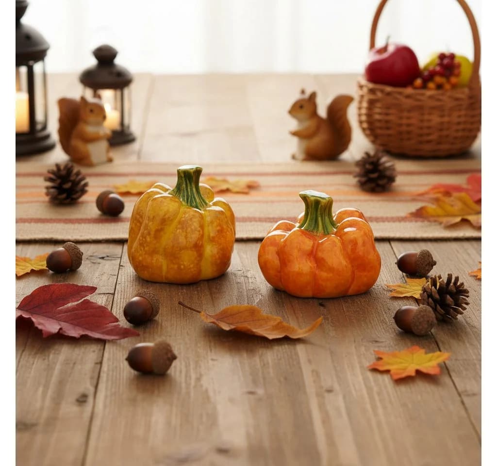 Florists Products Herbstliche Keramik-Dekoration Kürbisfiguren Orange