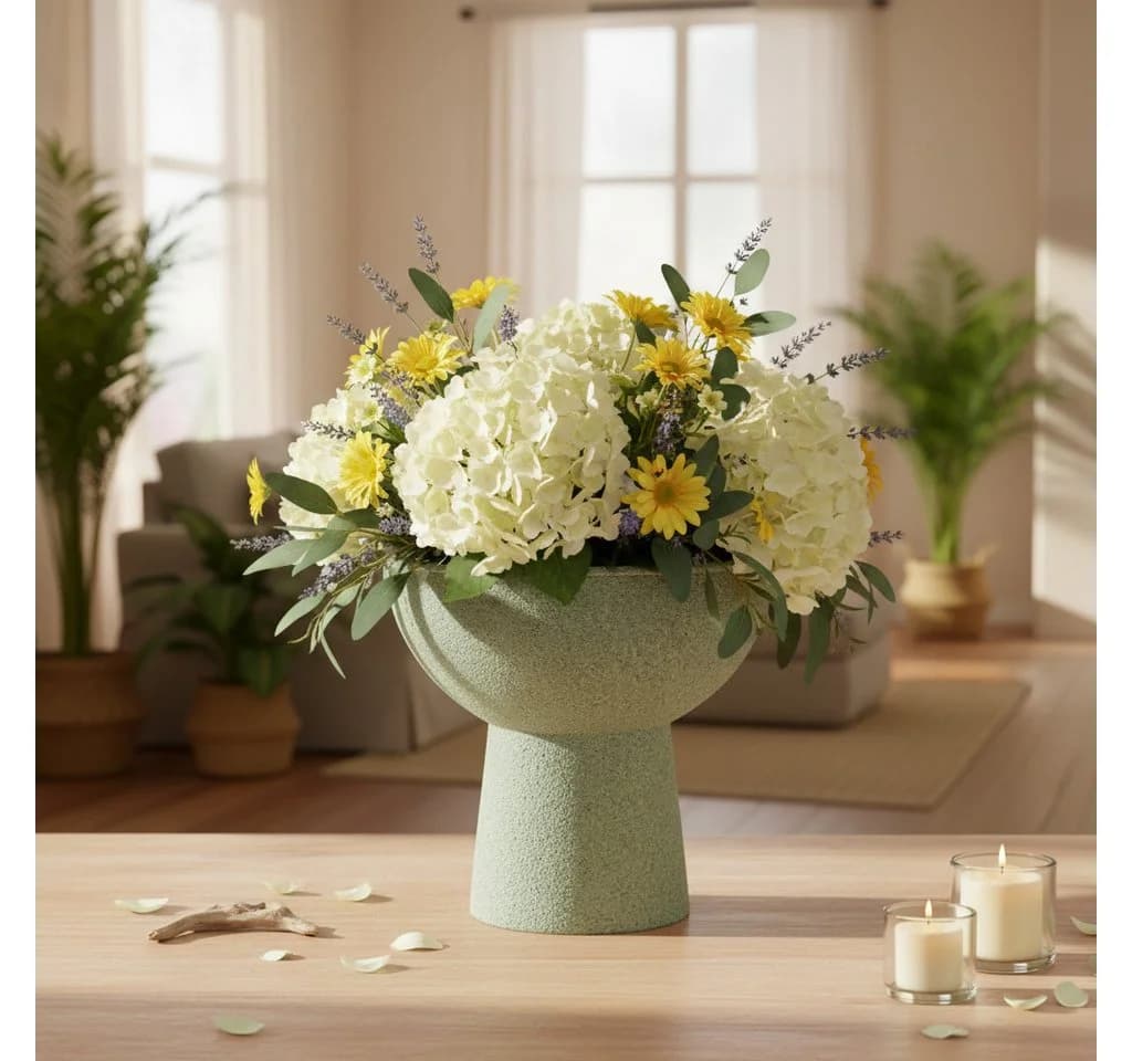 Florists Products Dekoschale mit Fuß Grün Metall