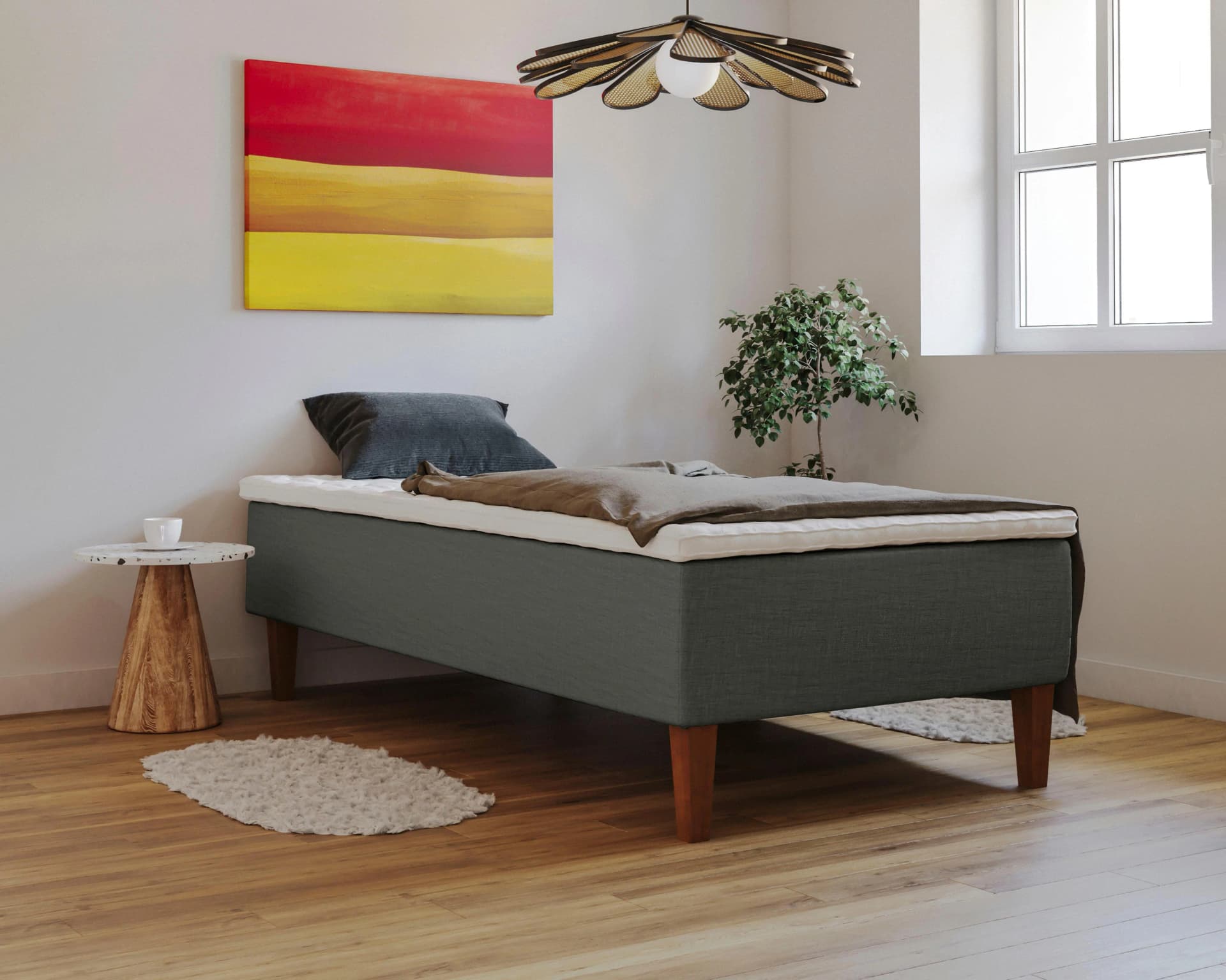 HOME AFFAIRE Boxspringbett Osterberg Anthrazit Taschenfederkern