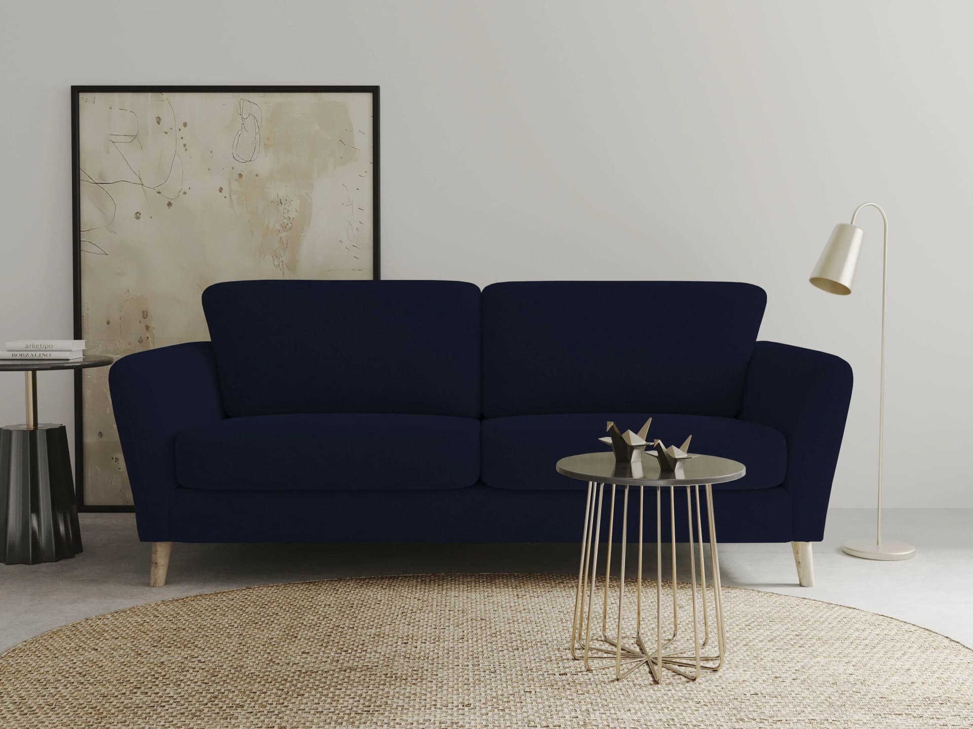 Home Affaire MARSEILLE 3-Sitzer Sofa Blau Webstoff Landhausstil