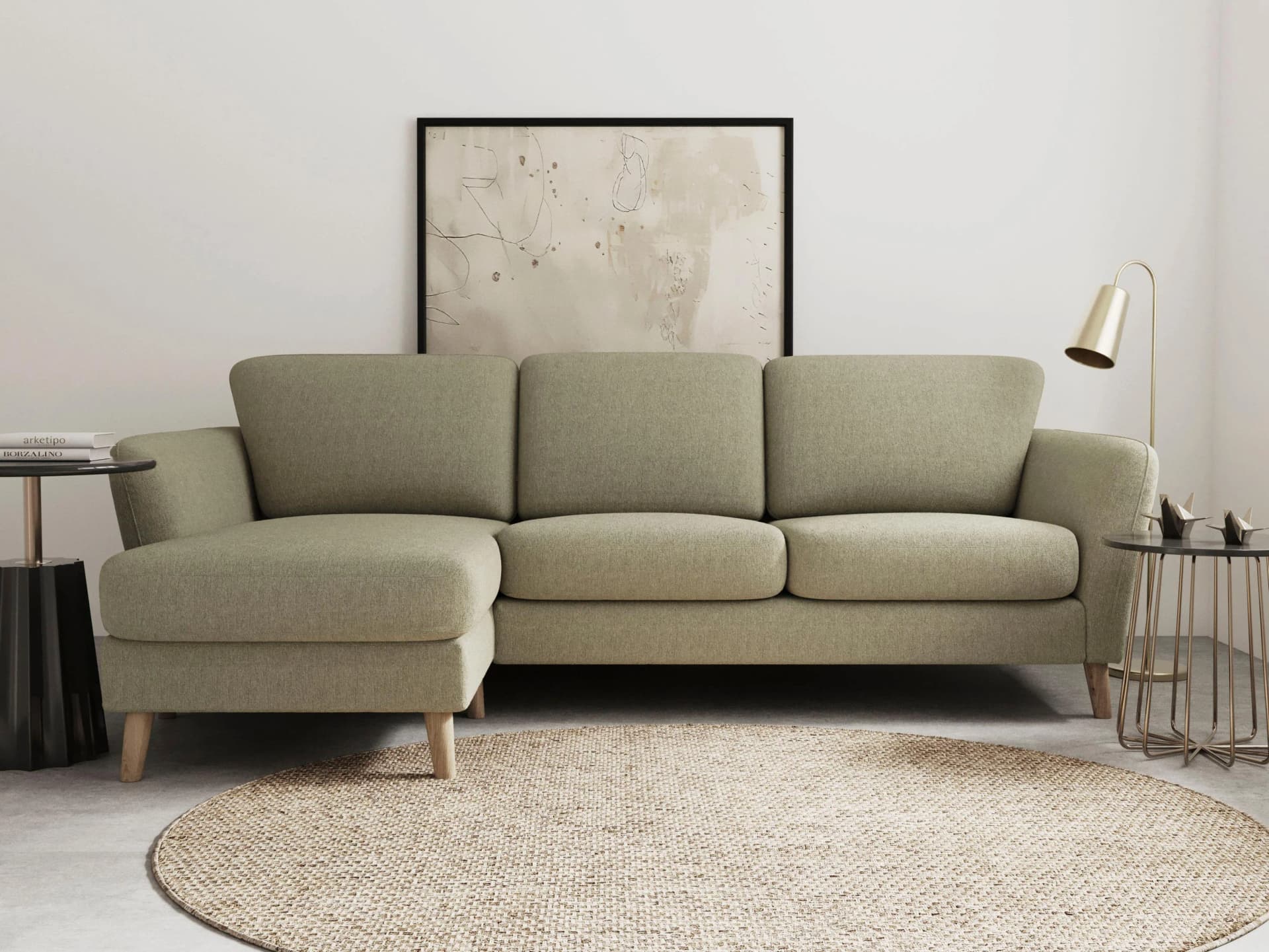 HOME AFFAIRE Ecksofa MARSEILLE L-Form Beige Recamiere rechts