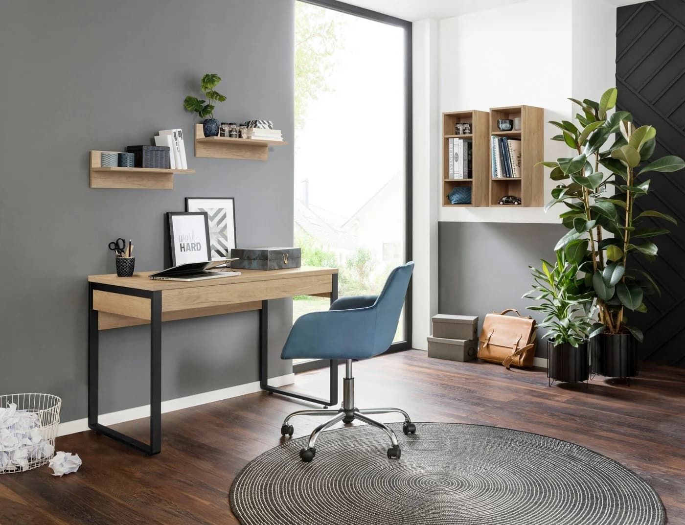 OTTO HOME Wandregal Moid Braun Eiche Modernes Regal
