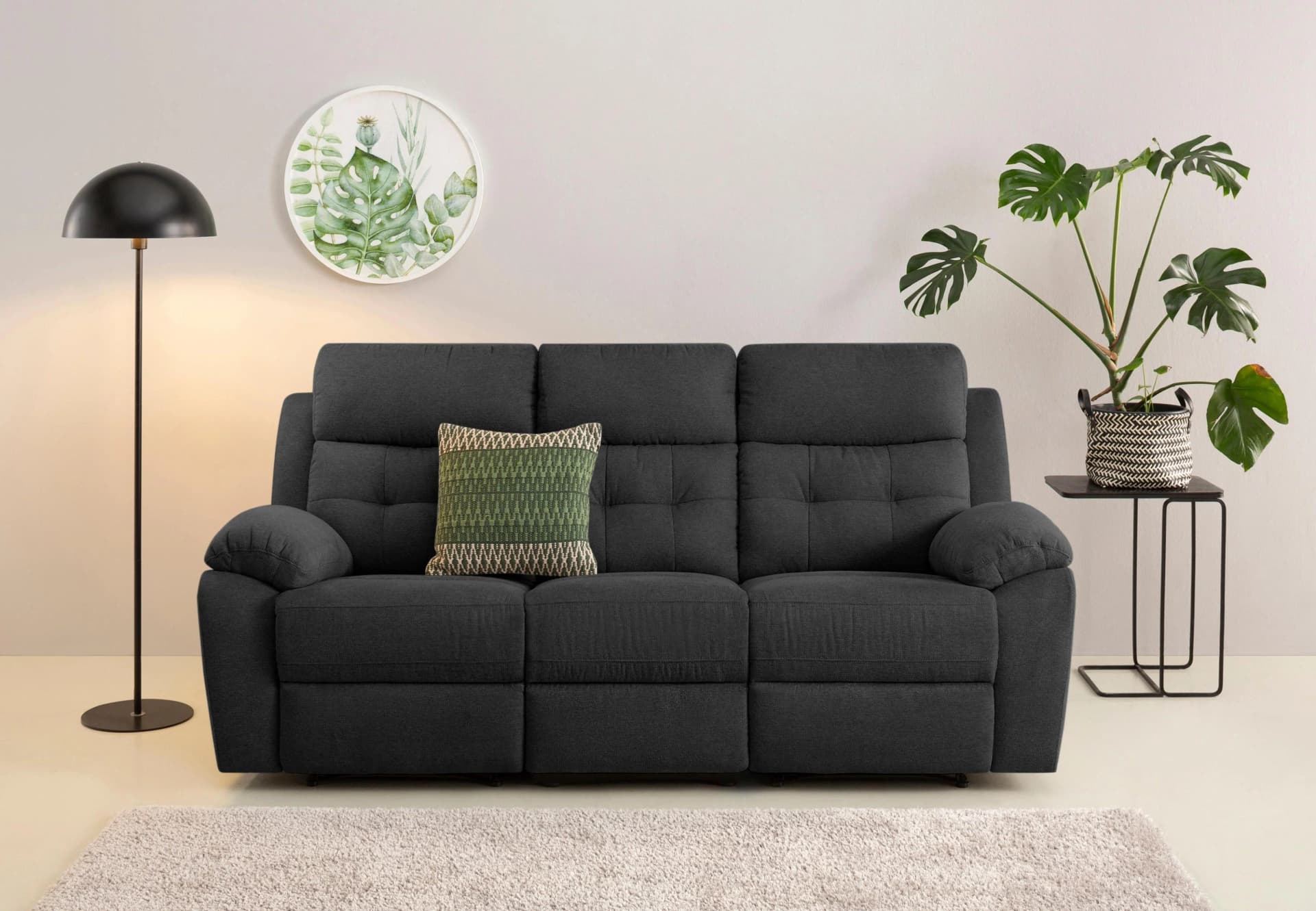 Home Affaire Lannilis 3-Sitzer Sofa Relaxfunktion Anthrazit