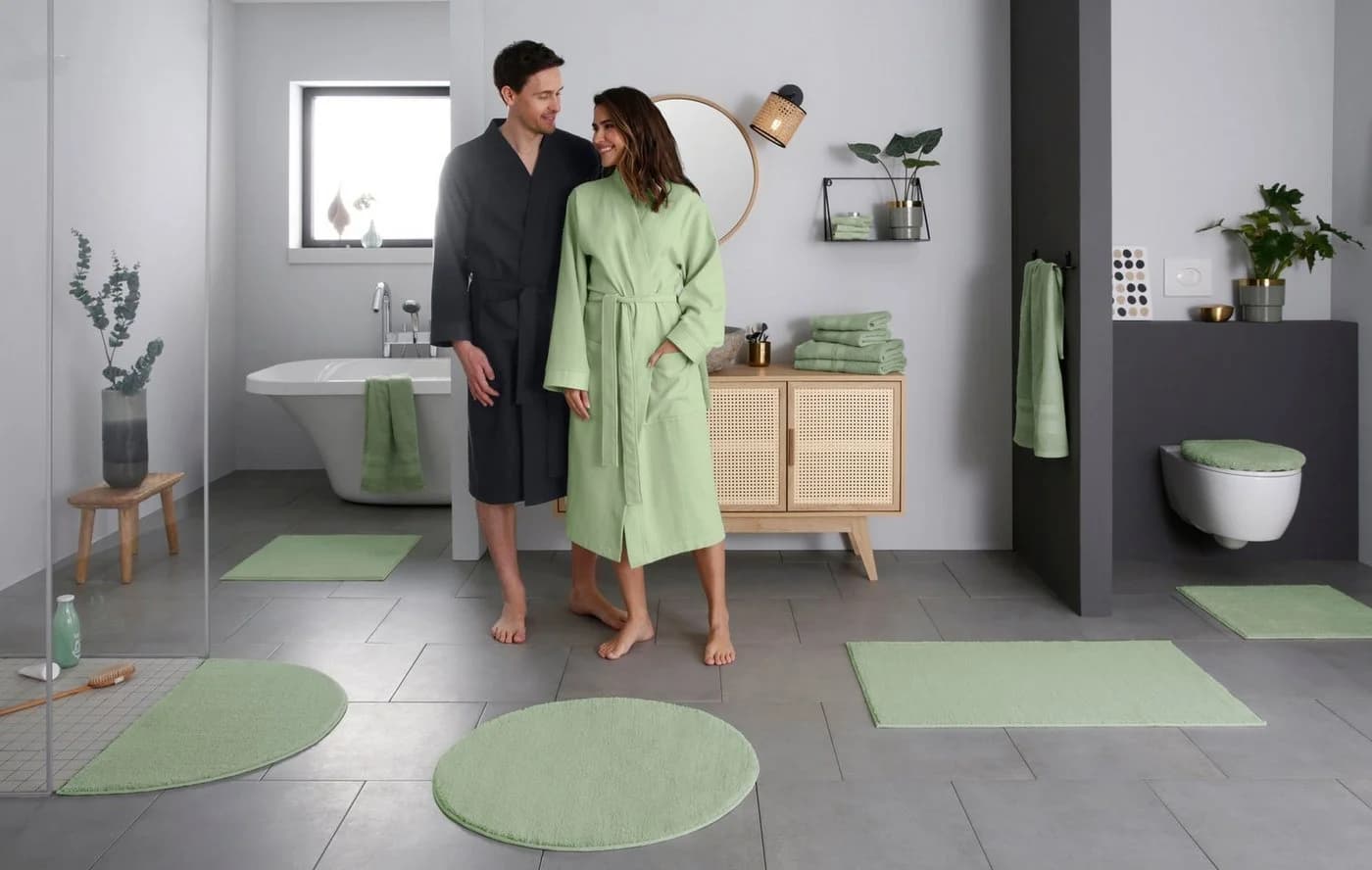 OTTO home Badematte Vanessa 3-tlg. Set Seegrün Polyester