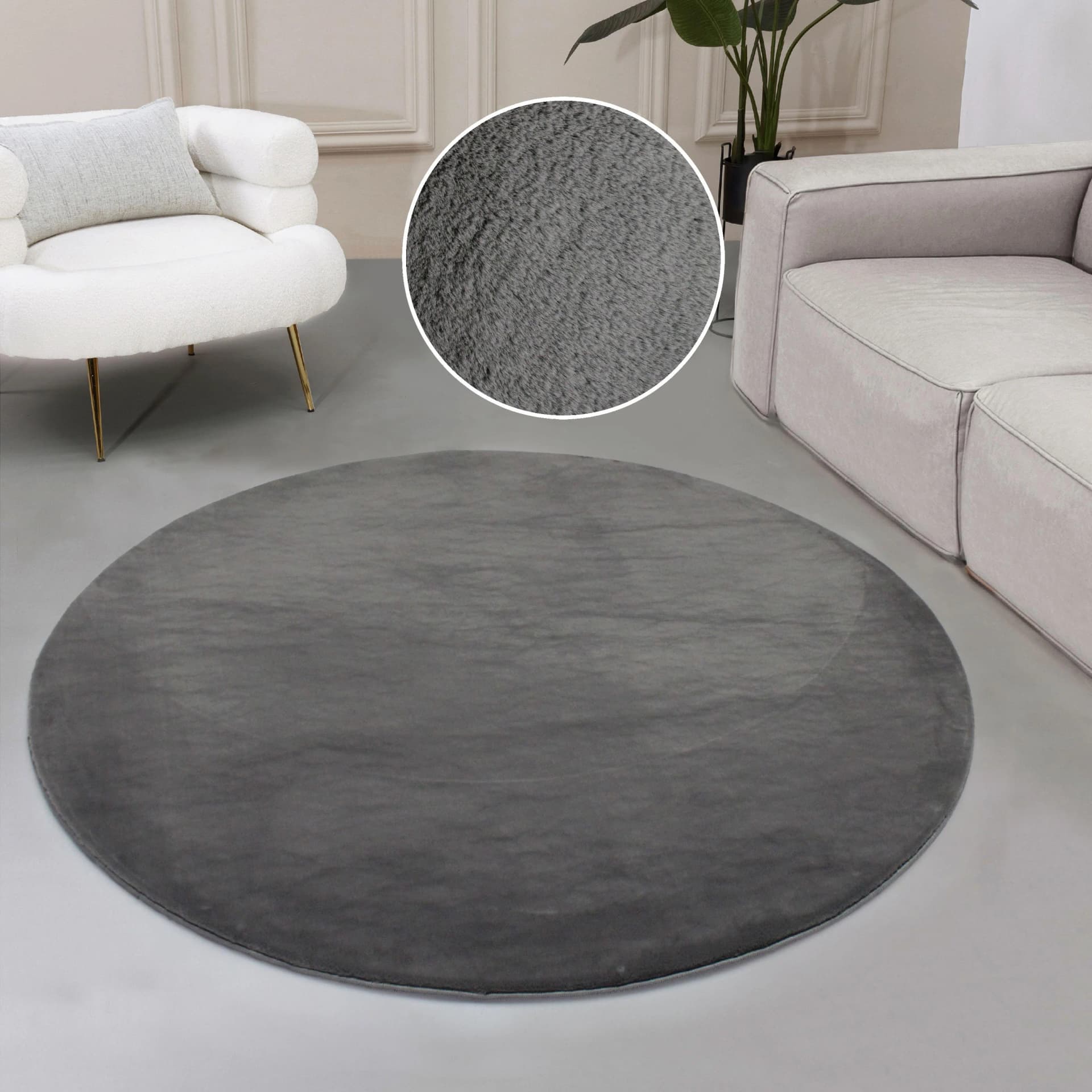 OTTO HOME Fellteppich Balu Grau Modern Kunstfell
