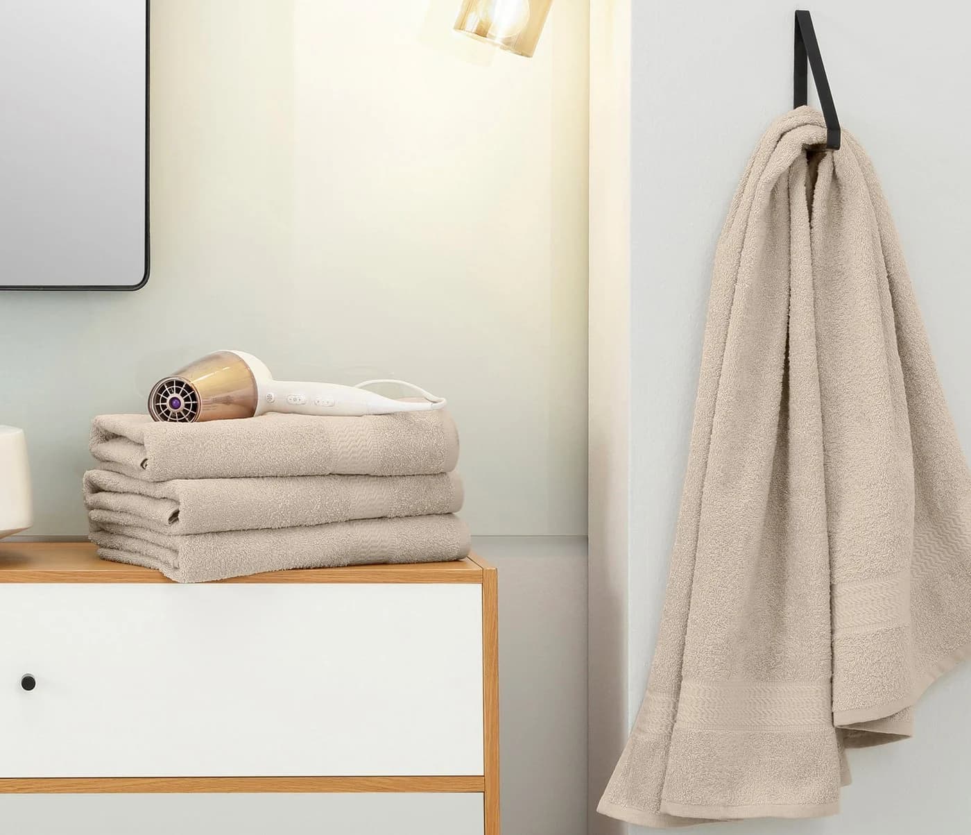 OTTO home Duschtücher Juna Set 4-tlg. Beige Walkfrottee