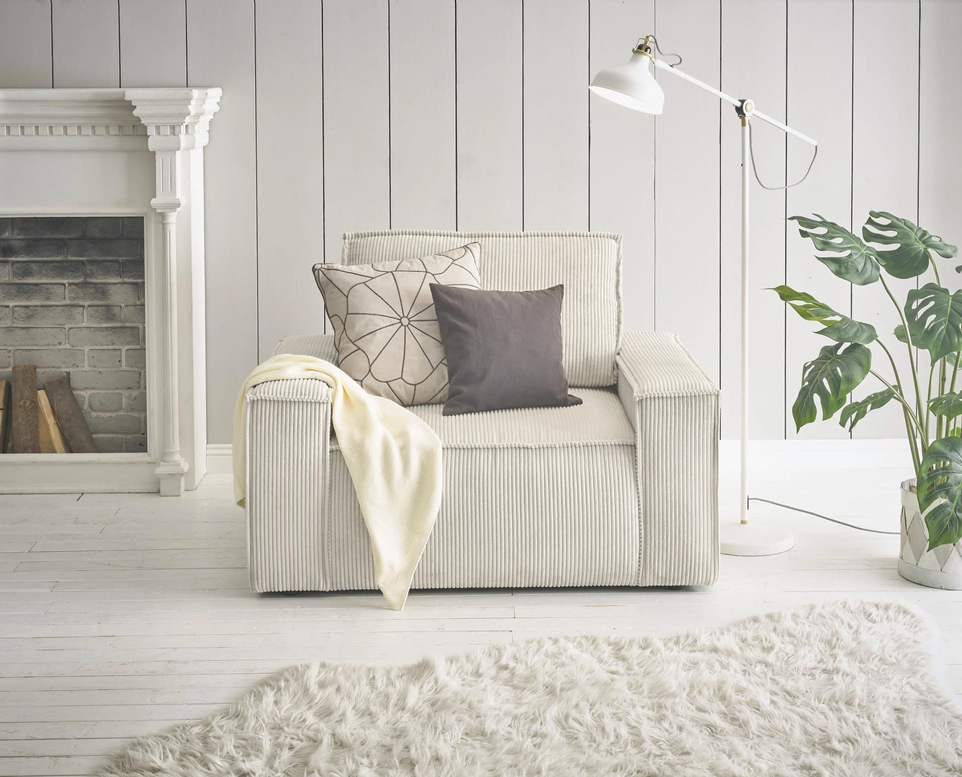 HOME AFFAIRE Sessel SHERWOOD Beige Cord