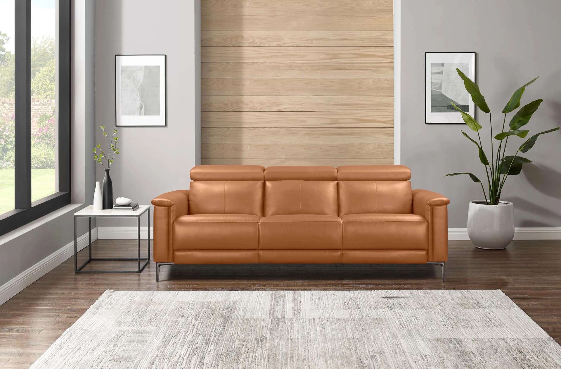 OTTO HOME Lund 3-Sitzer Sofa mit Relaxfunktion Cognac