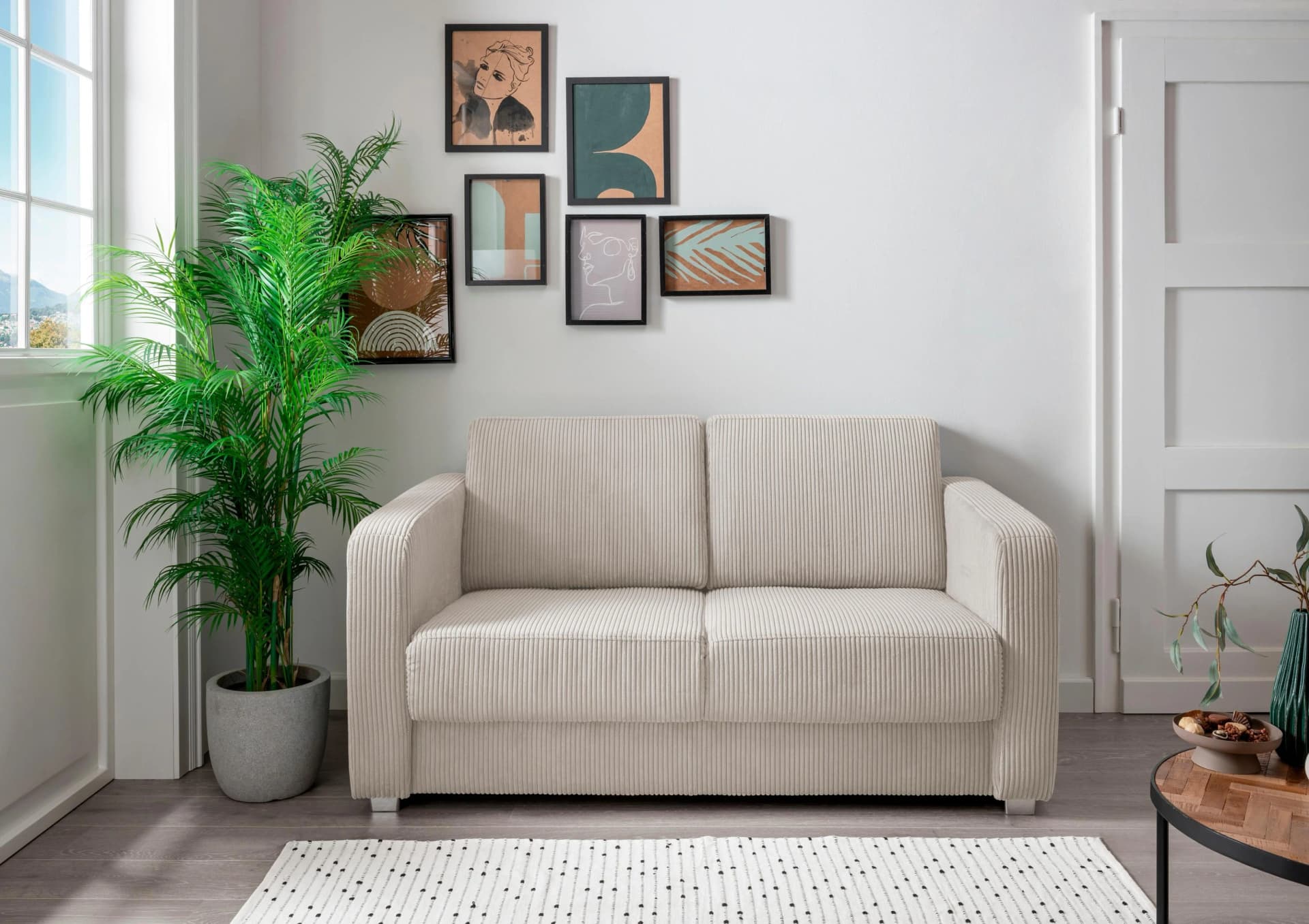 HOME AFFAIRE Schlafsofa Mia Beige mit 2 Einzelauszügen