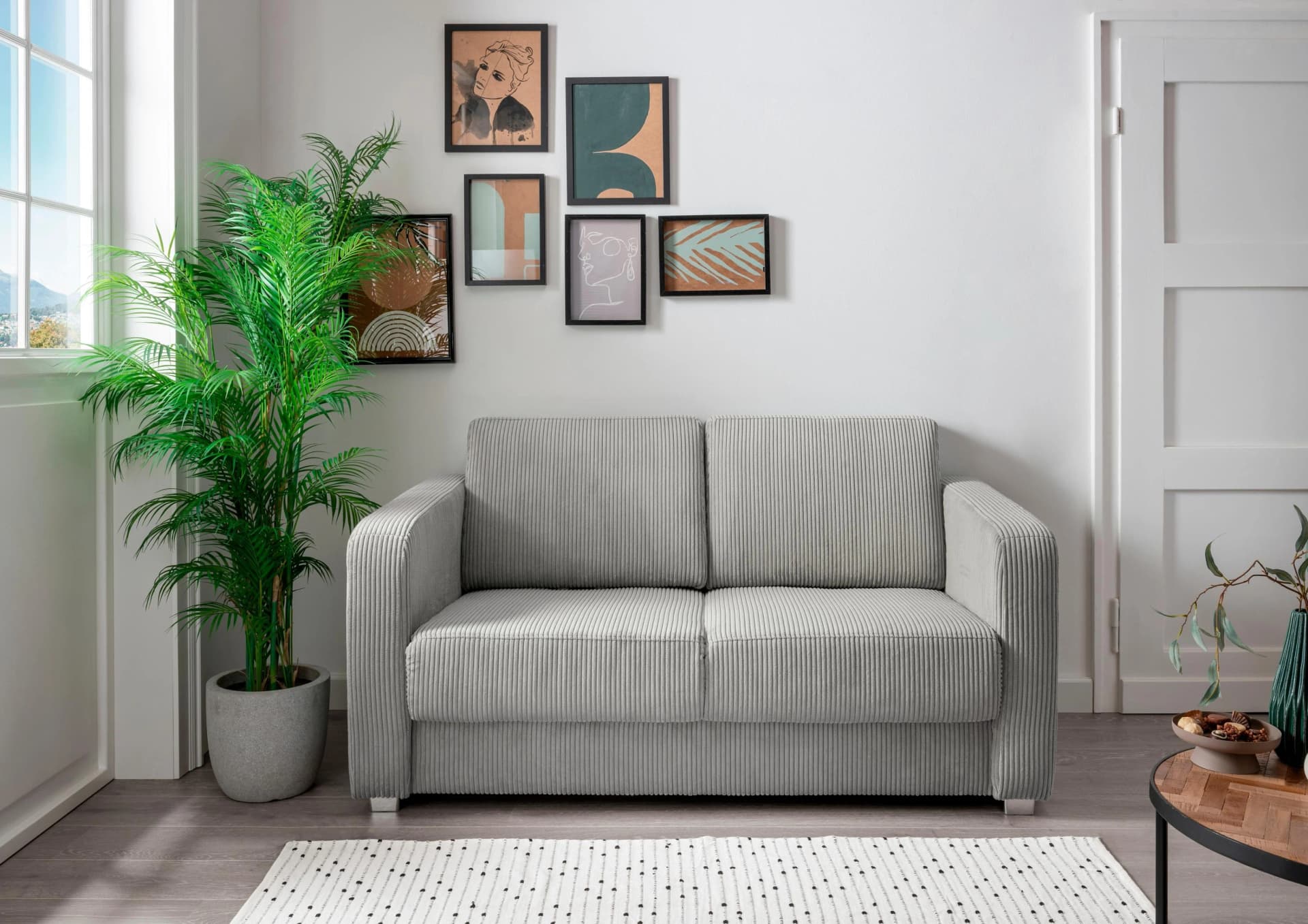 HOME AFFAIRE Schlafsofa Mia Silber 2 Einzelauszüge