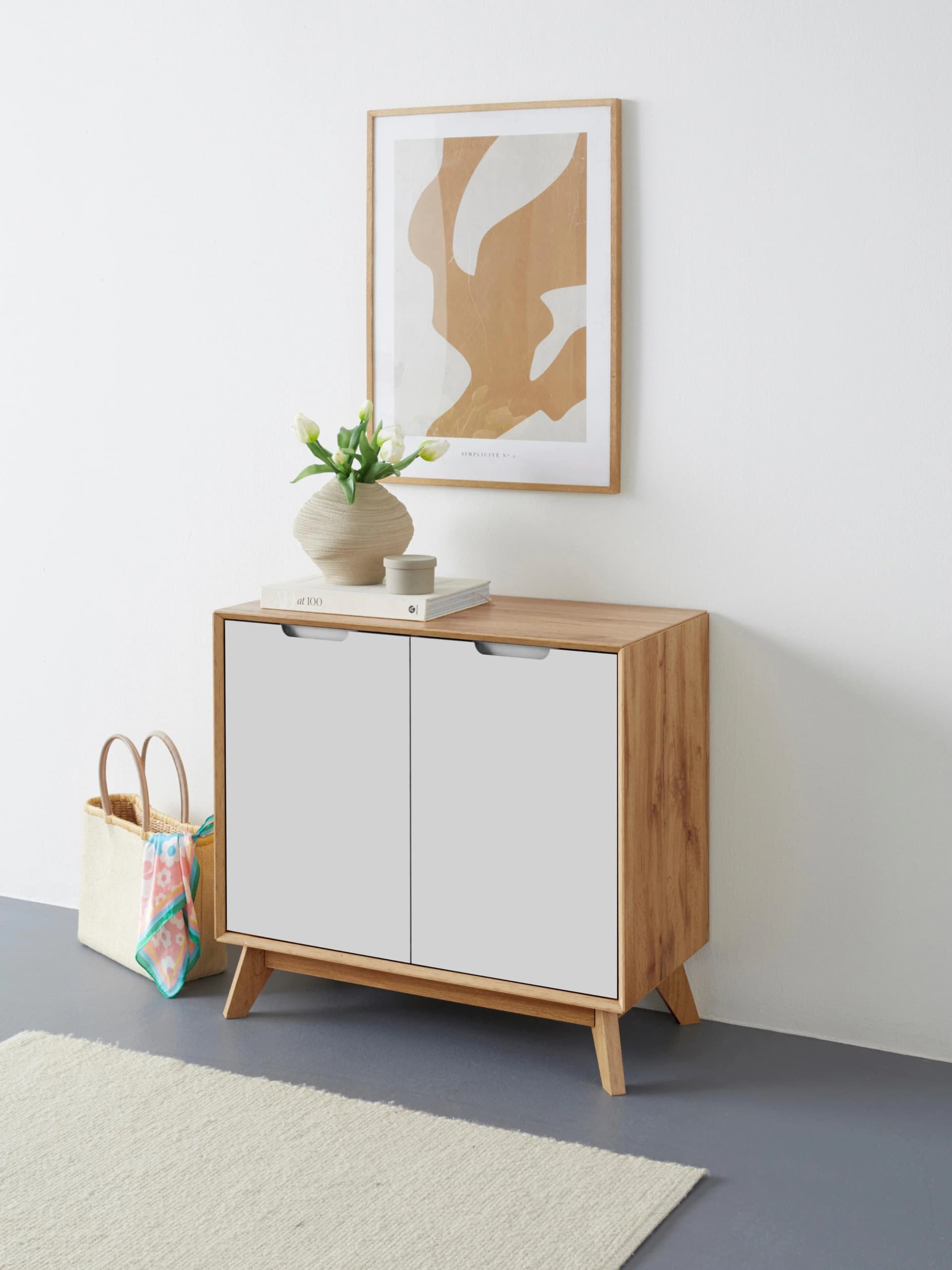OTTO HOME Sideboard Pandrup Weiß Eiche 2 Türen