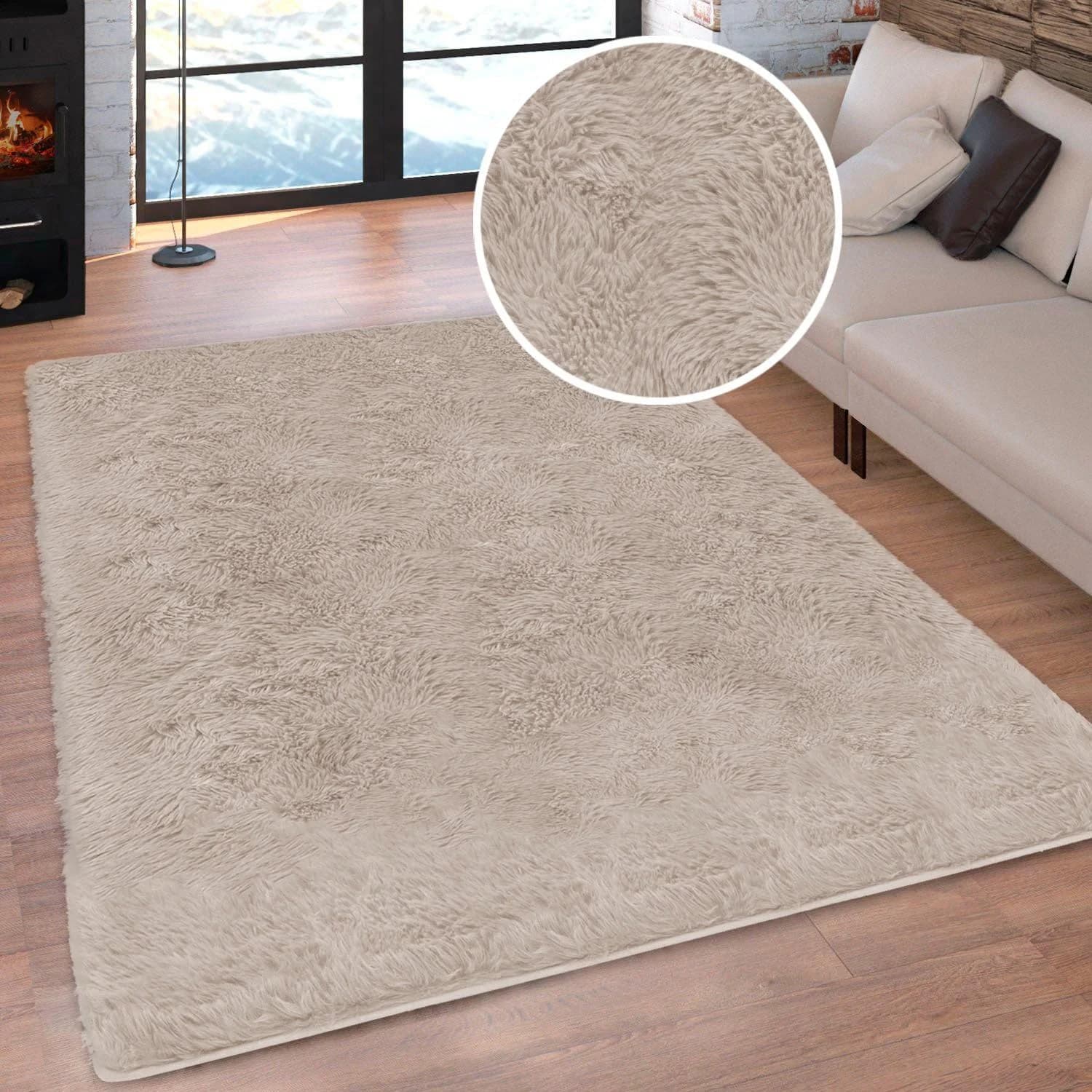 Hochflor-Teppich MY HOME Silky Beige