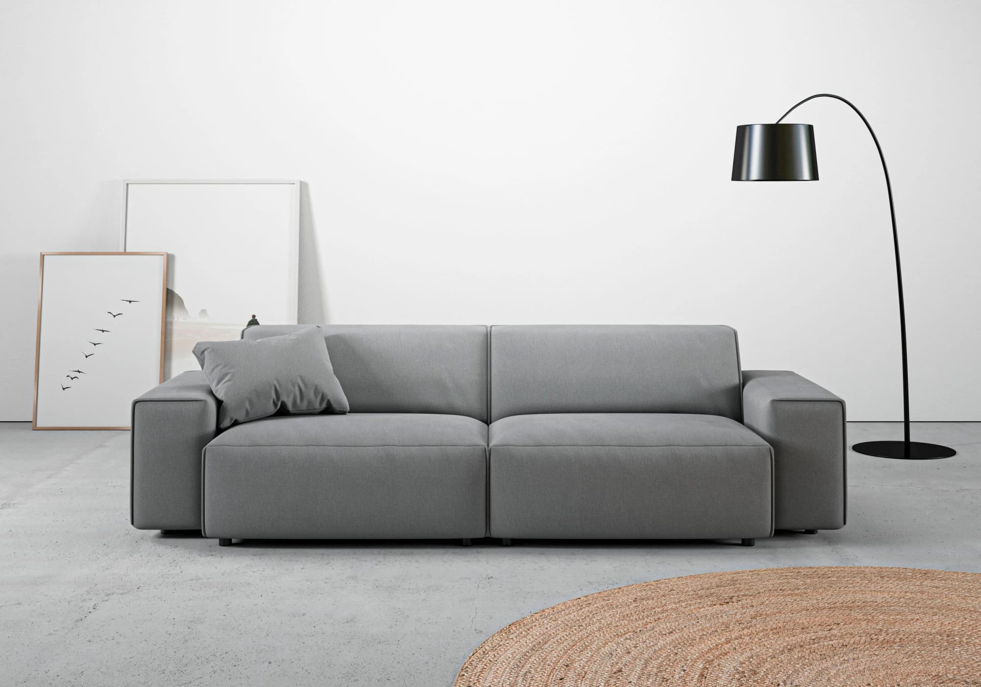 HOME AFFAIRE Big-Sofa Glimminge Grau Easy Care Bezug