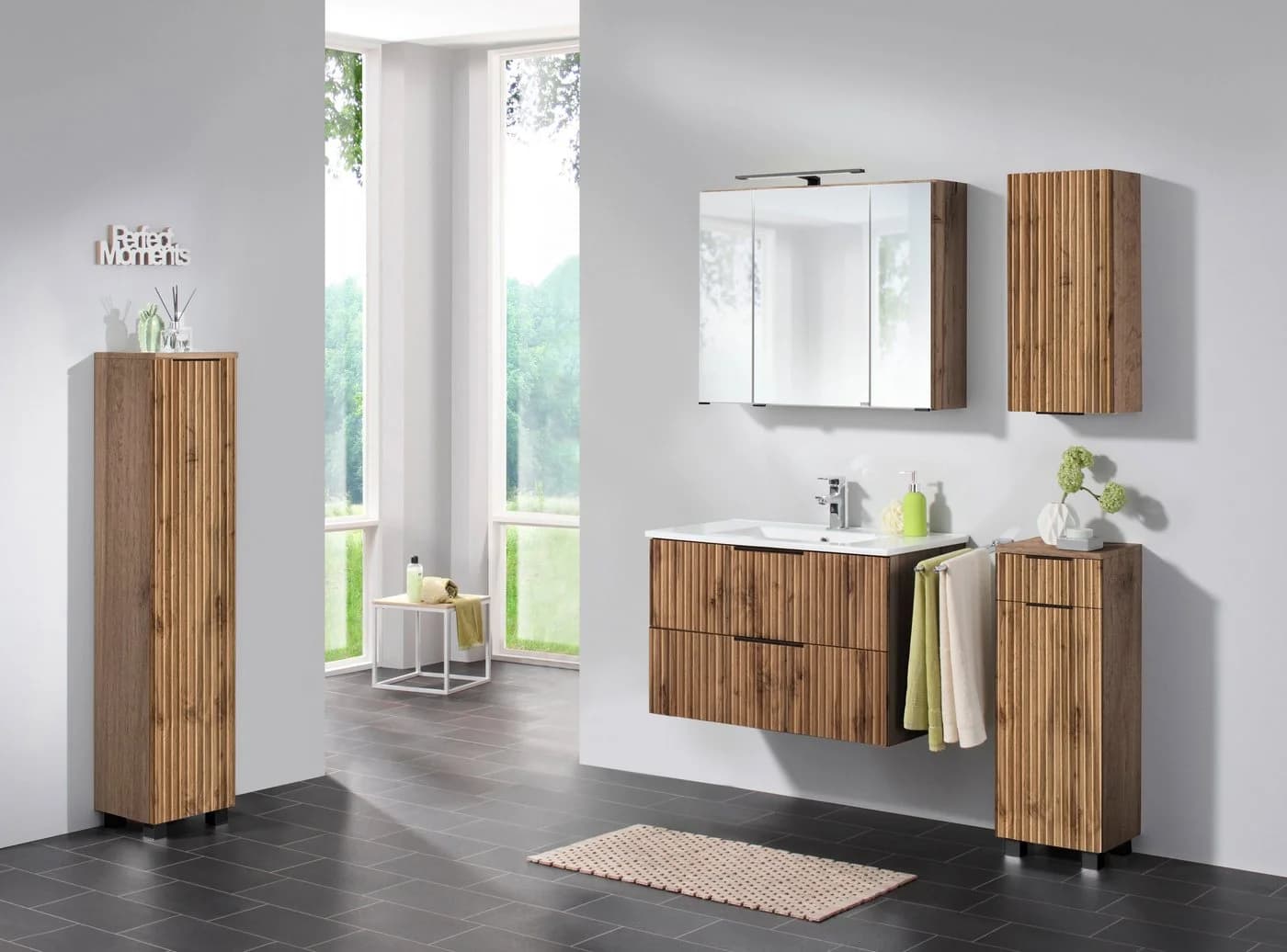 Welltime Waschtisch Trento mit Becken 80cm Wotaneiche