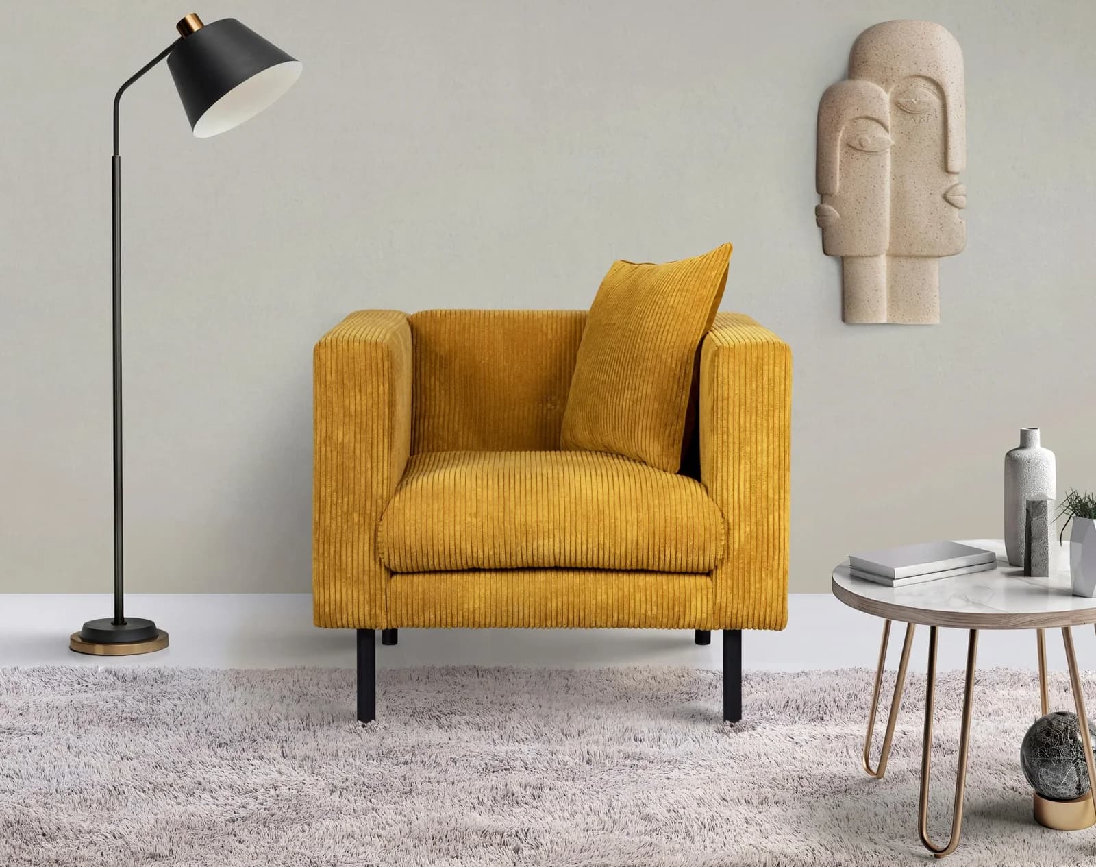 HOME AFFAIRE Lillibeth Sessel Safran Polyester Cord