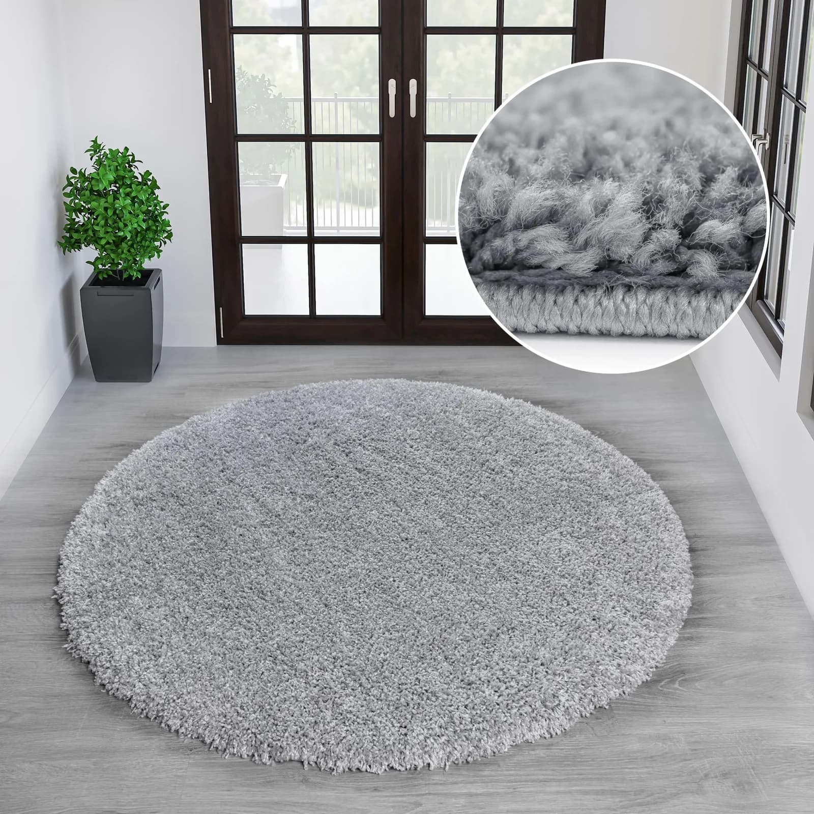 OTTO HOME Shaggy 30 Teppich Rund Grau 190cm Hochflor