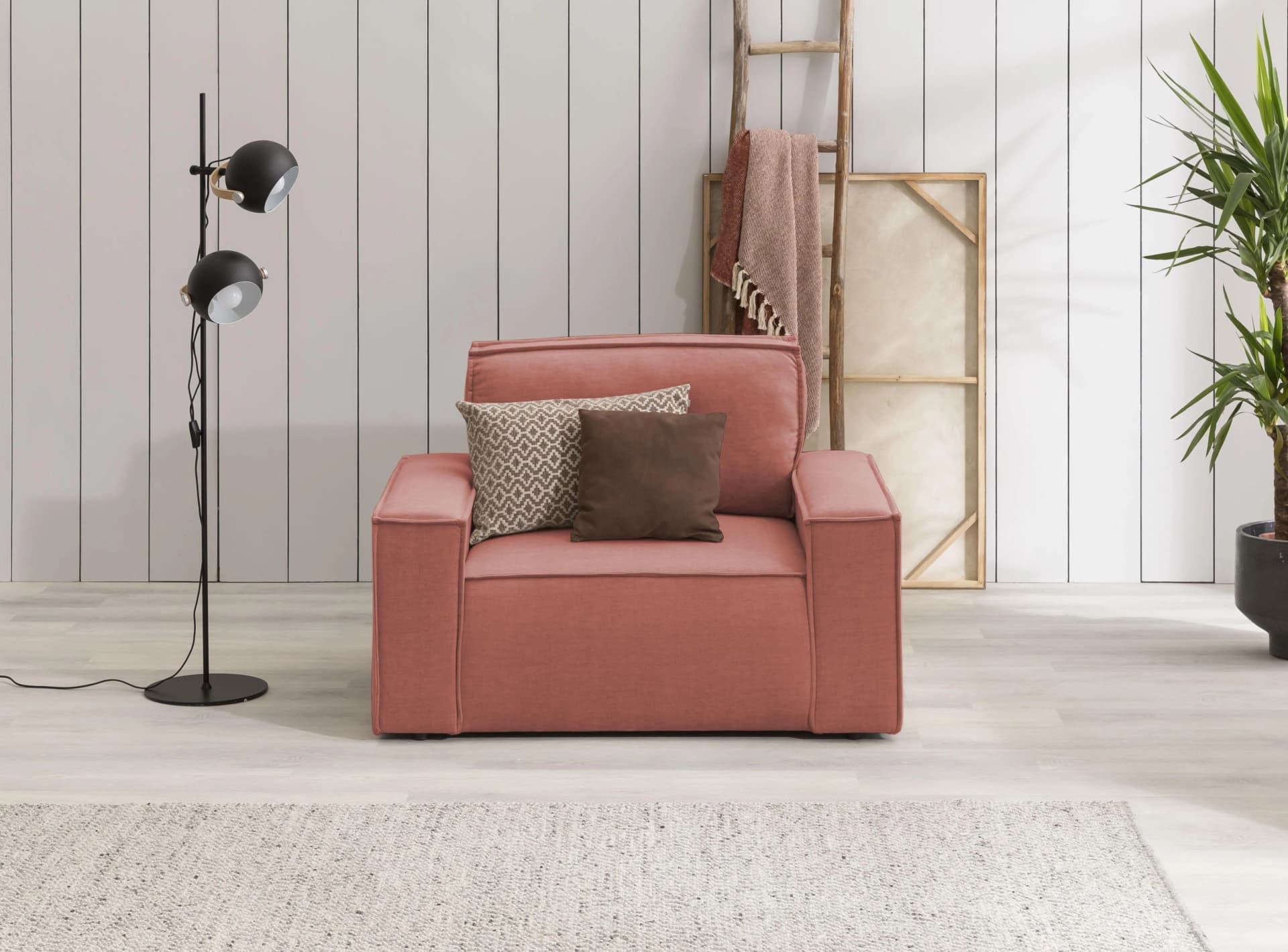 Home Affaire Sessel Sherwood Love-Seat Coral Samtvelours