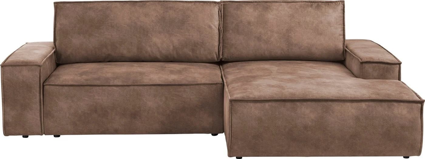 HOME AFFAIRE Ecksofa Sherwood L-Form Cognac mit Schlaffunktion