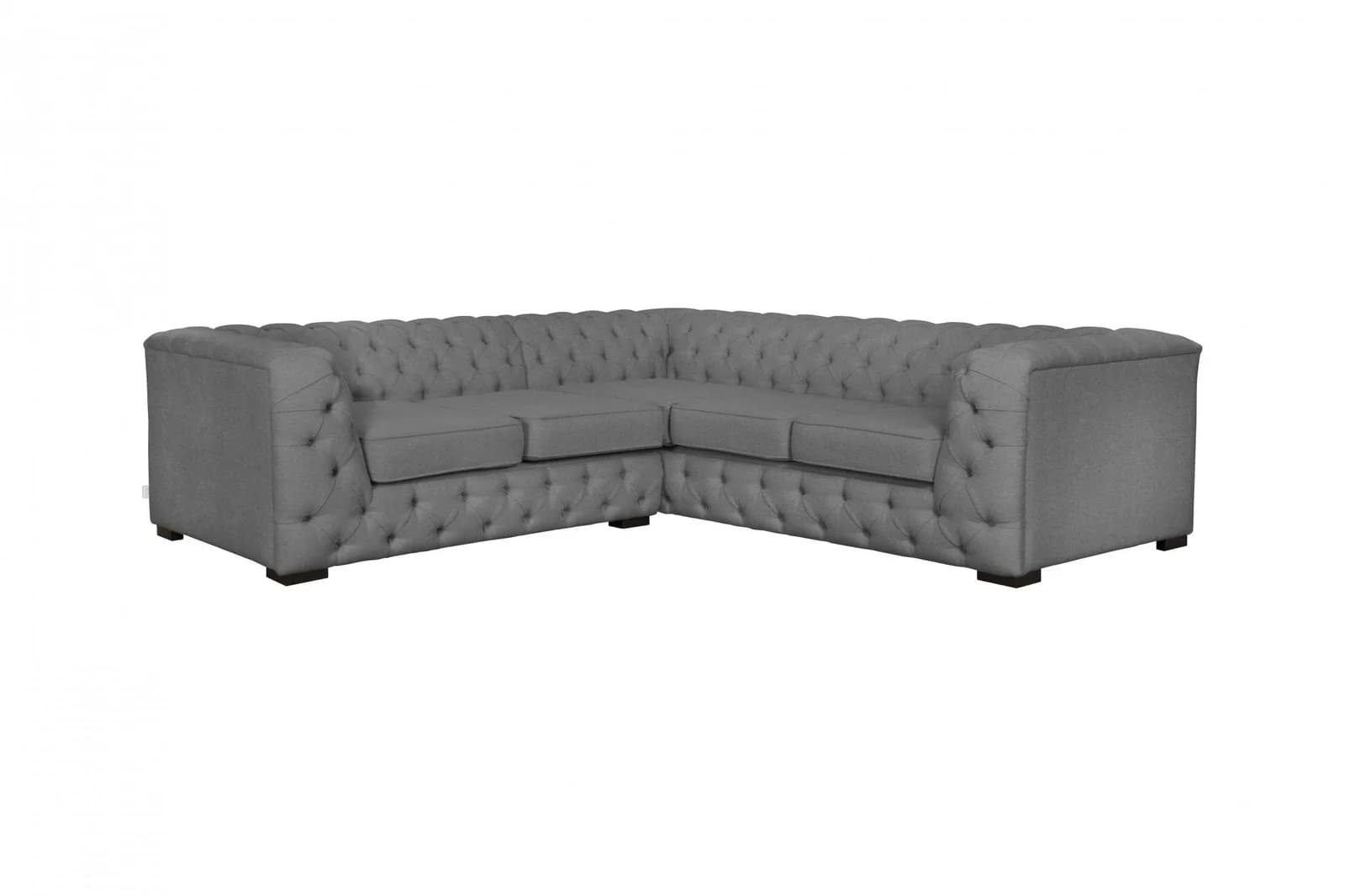 Home affaire Chesterfield Sofa anthrazit Polyestergewebe Massivholzfüße