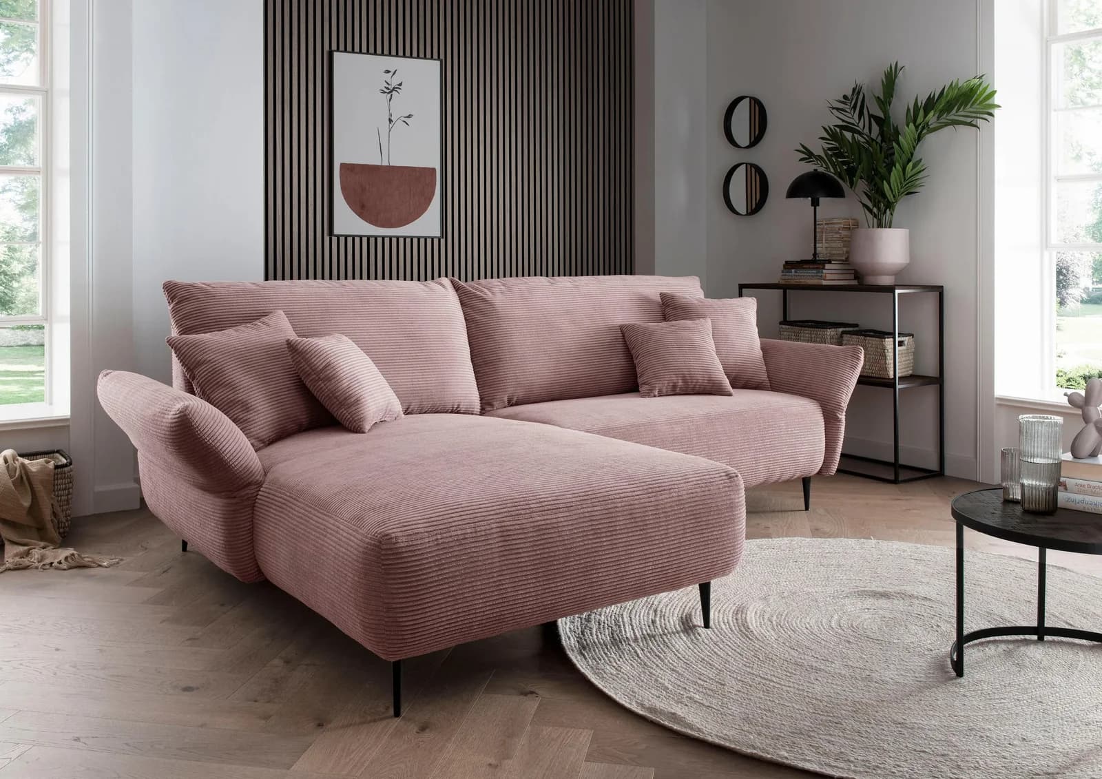 Home Affaire Ecksofa Amarena L-Form Rosa mit Armlehnenverstellung