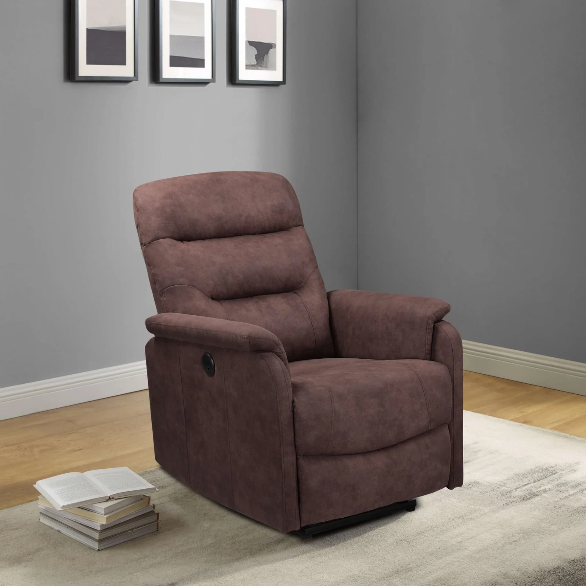 HOME AFFAIRE Relaxsessel Coullon mit Schlaffunktion & USB-Anschluss Dunkelbraun