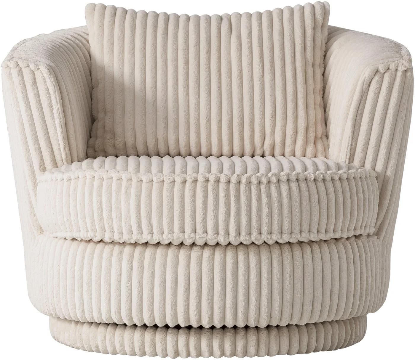 HOME AFFAIRE Drehsessel MAISIE Beige MEGA CORD 360 Grad