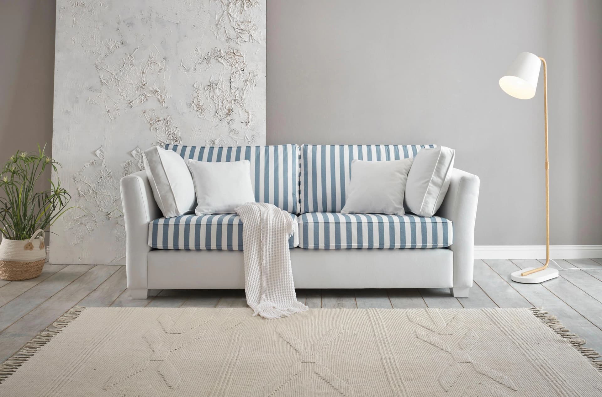 HOME AFFAIRE California 2,5-Sitzer Sofa Beige Maritimer Landhausstil