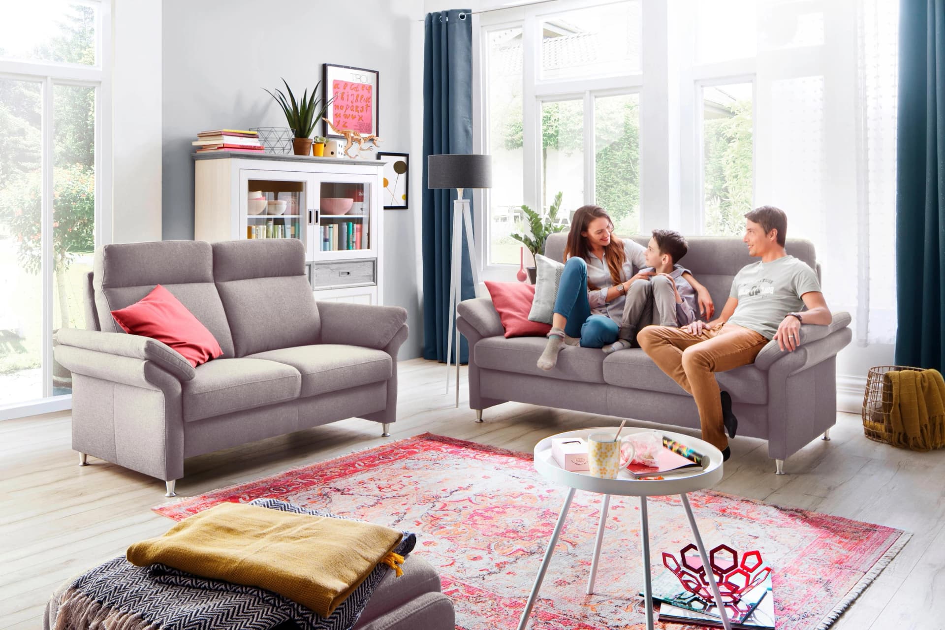 HOME AFFAIRE Polstergarnitur Mailand 3-teilig Grau Move-Funktion