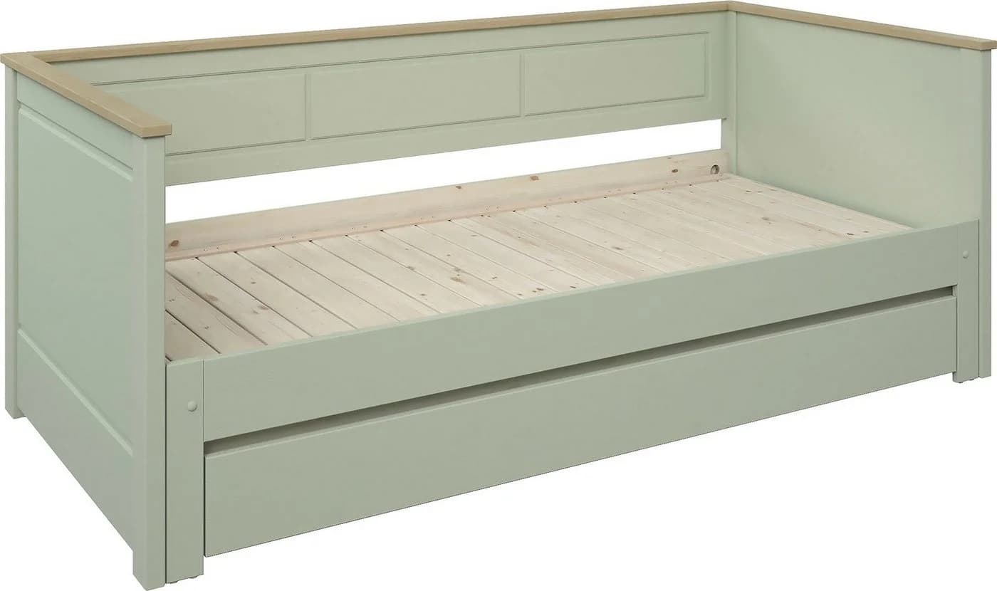 OTTO HOME ERIK Funktionsbett Massivholz Kiefer Ausziehbar Olive