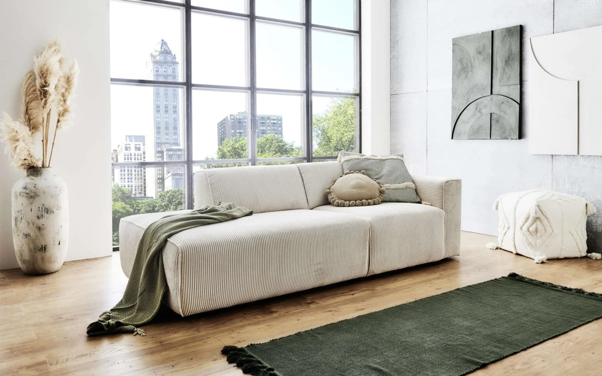 HOME AFFAIRE Noord 2-Sitzer Sofa Beige Cord
