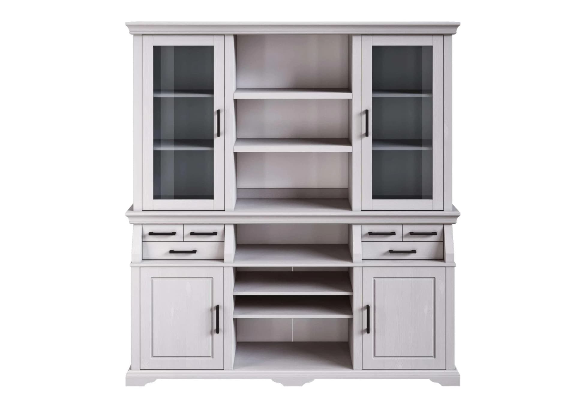 HOME AFFAIRE Buffet Anabel Massivholz Landhausstil Weiß