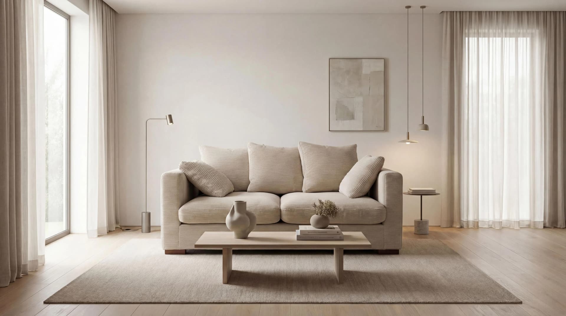 HOME AFFAIRE Coray 2-Sitzer Sofa Beige Cord
