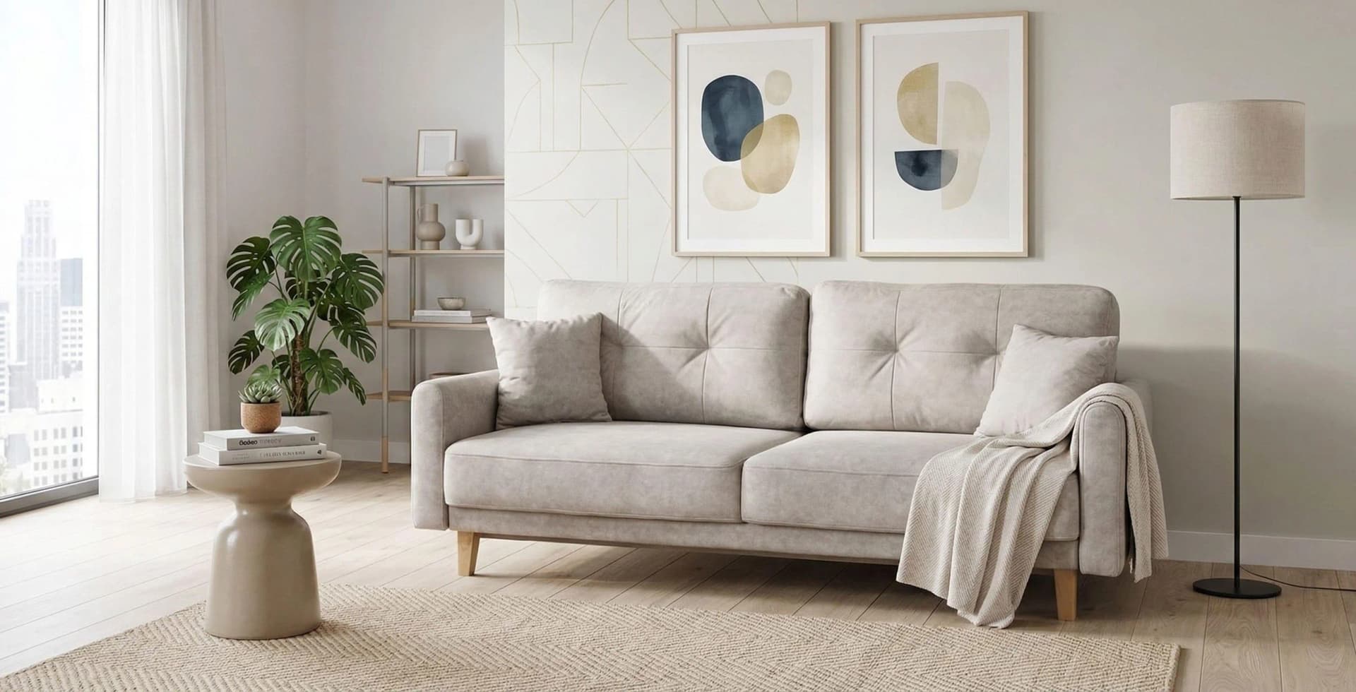 HOME AFFAIRE TRIPLO Schlafsofa 3-Sitzer Beige mit Bettkasten