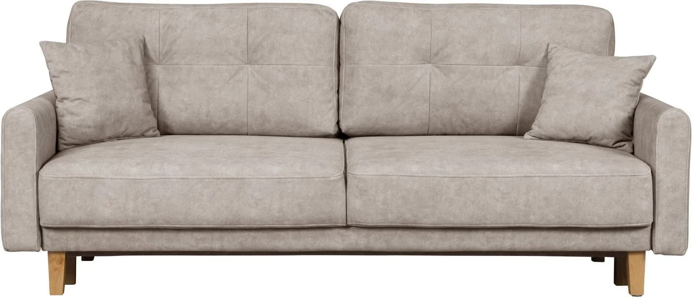 Home Affaire Triplo Schlafsofa 3-Sitzer mit Bettkasten Creme