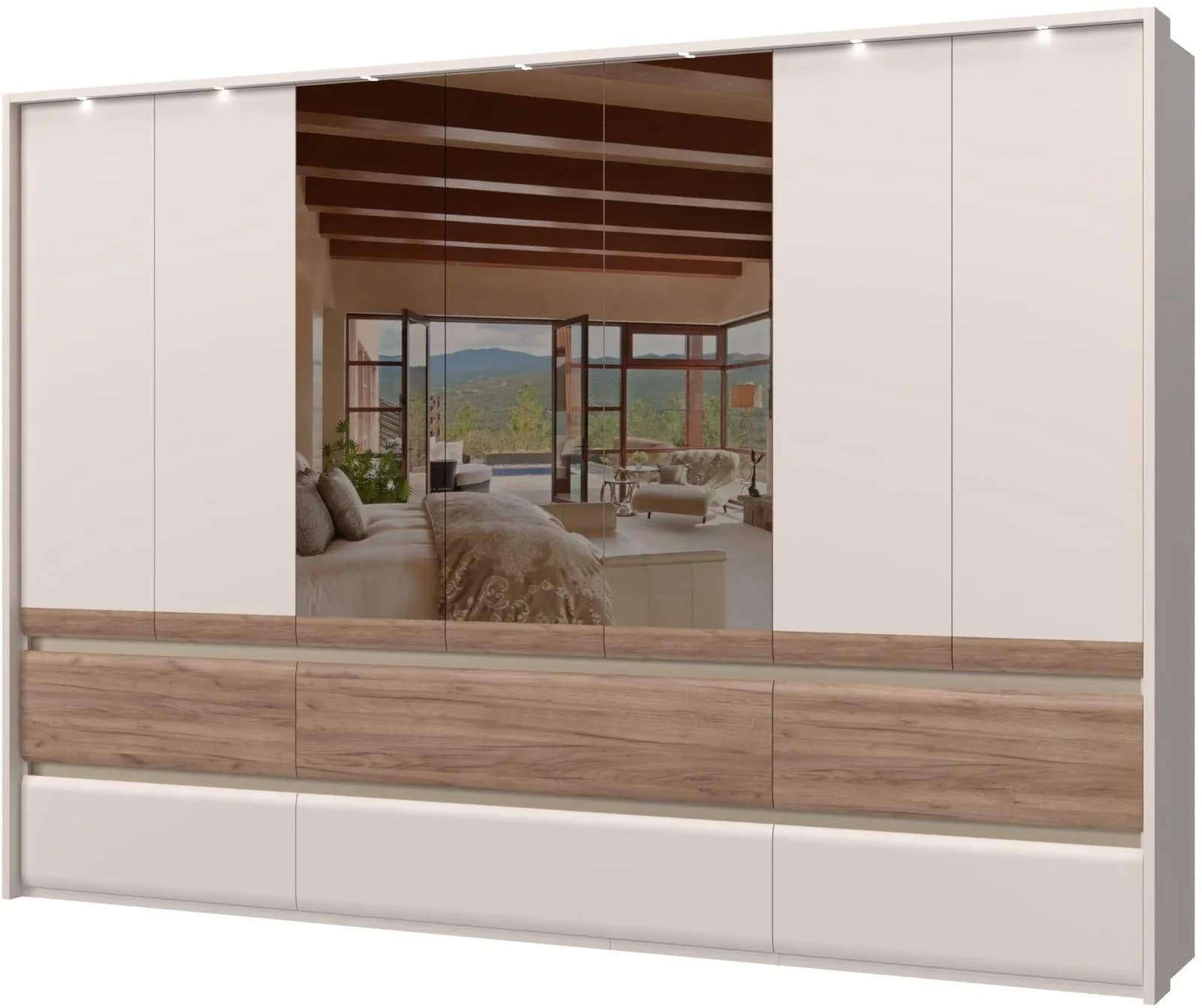 OTTO HOME Kleiderschrank Invictus Beige UV-Lackiert mit LED