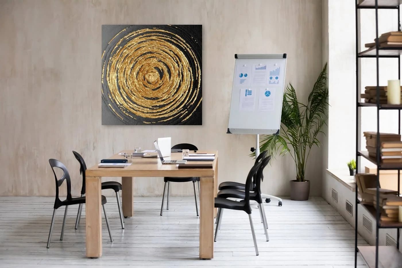 OTTO HOME Leinwandbild Black and Gold Gold 50x50 cm