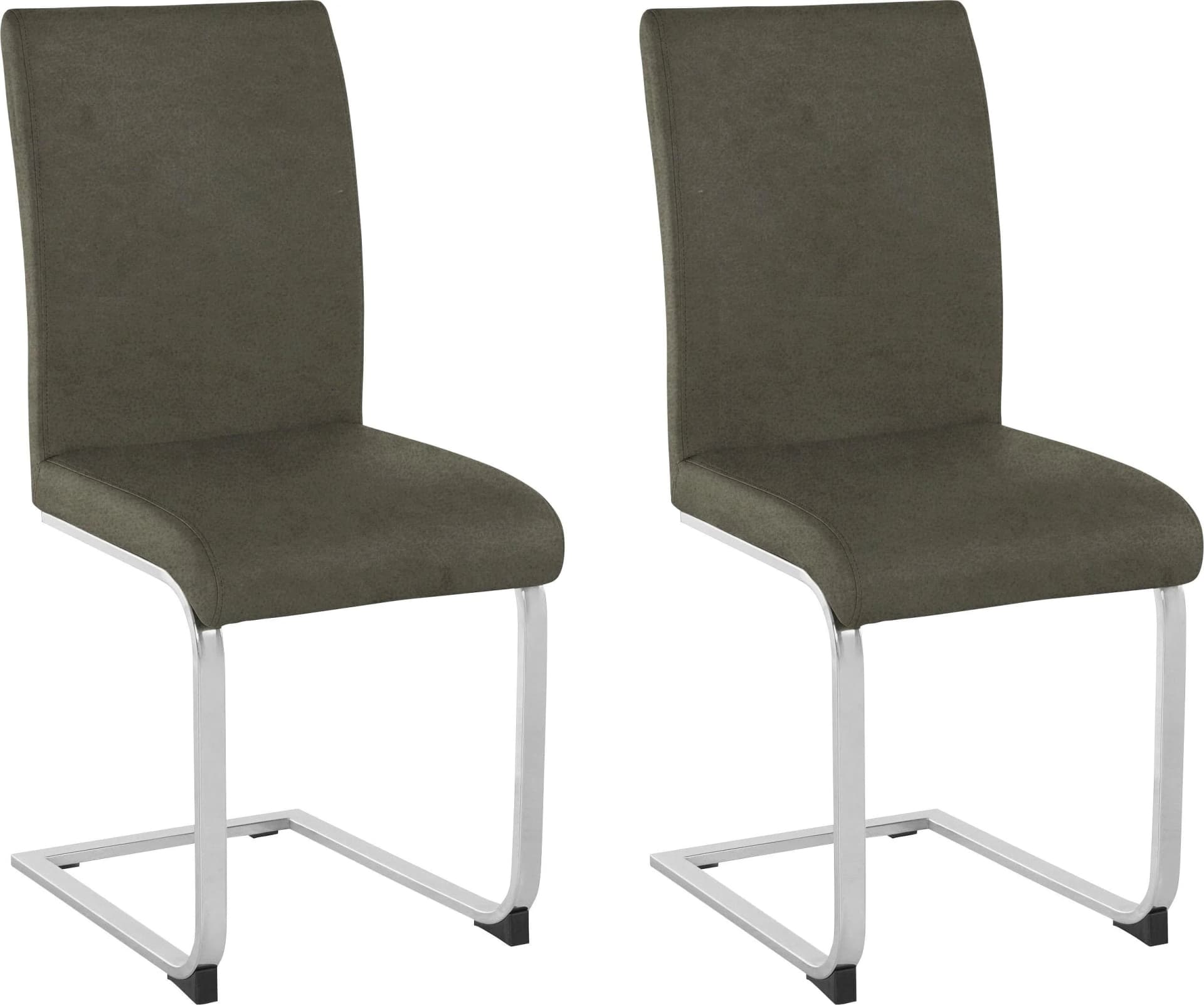 Freischwinger Charissa 2er Set Kunstleder Grün Silber