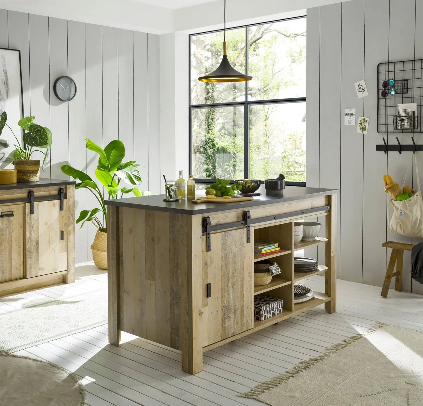 HOME AFFAIRE Unterschrank Sherwood Braun Holzoptik Soft-Close