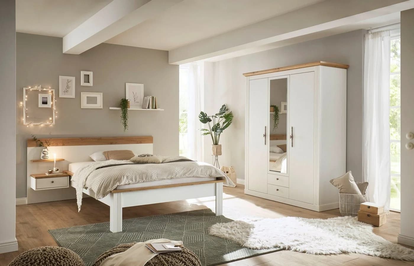 OTTO HOME Westminster Schlafzimmer-Set Weiß 3-tlg