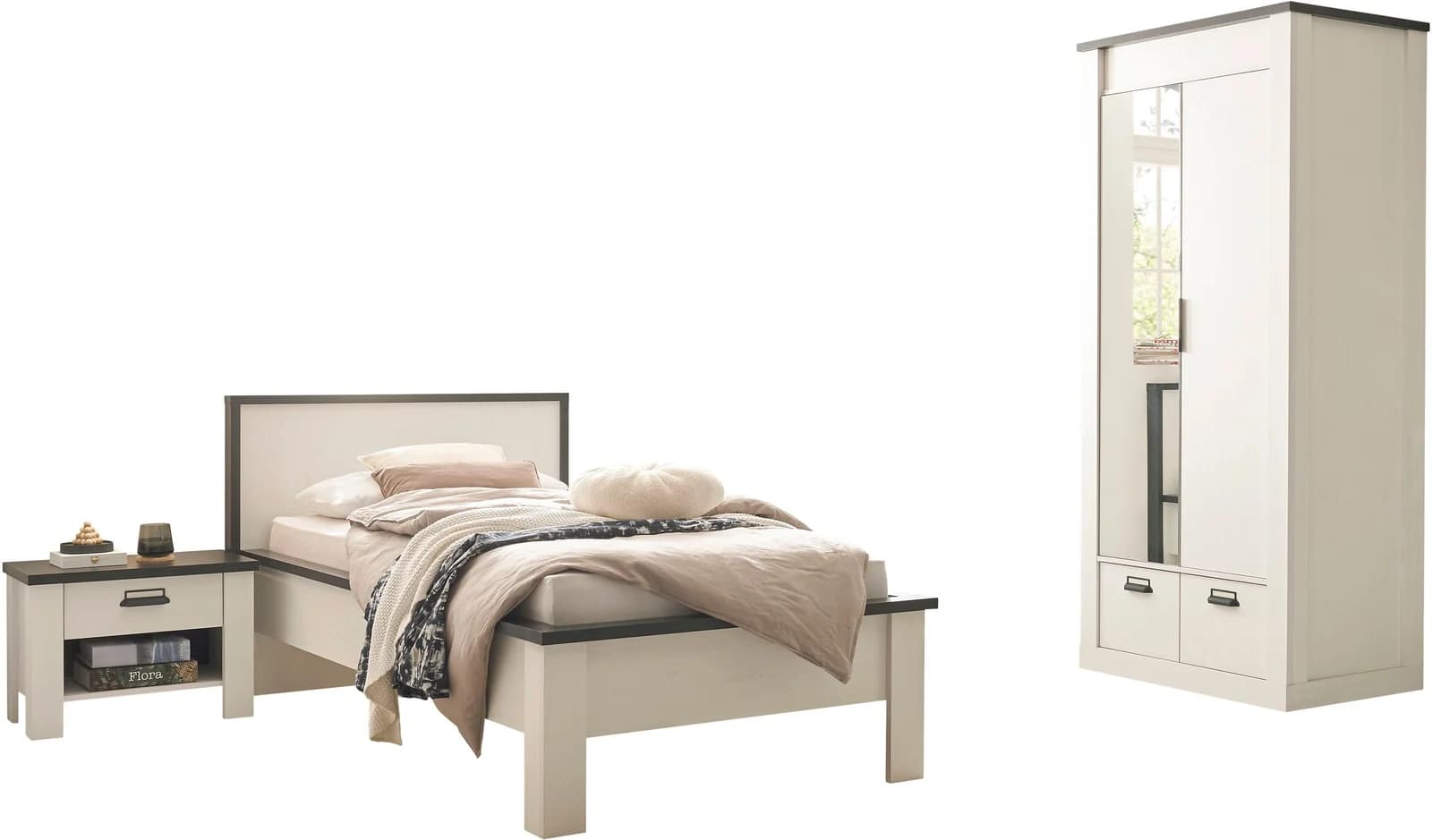 Schlafzimmer-Set HOME AFFAIRE SHERWOOD weiß 3-teilig